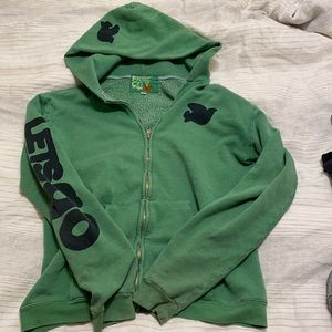 FREE CITY GREEN ZIP UP SWEATSHIRT